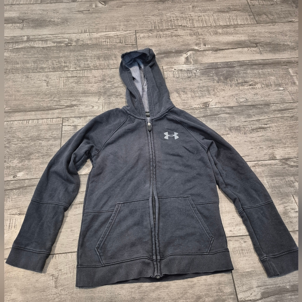 Under Armour Boys Gray Zip-Up Hoodie Size YMD